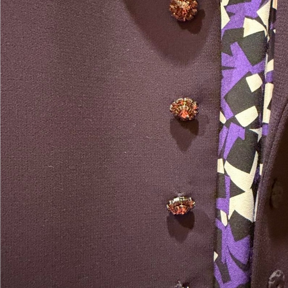 Tahari Luxe Deep Plum Satin-Lined Suit with Skirt - Picture 3 of 7